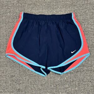 Nike Women's Navy and Coral Dri-Fit Shorts